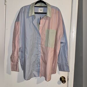 Abercrombie & Fitch Multicolor Dress Shirt - Blue, Pink, Green